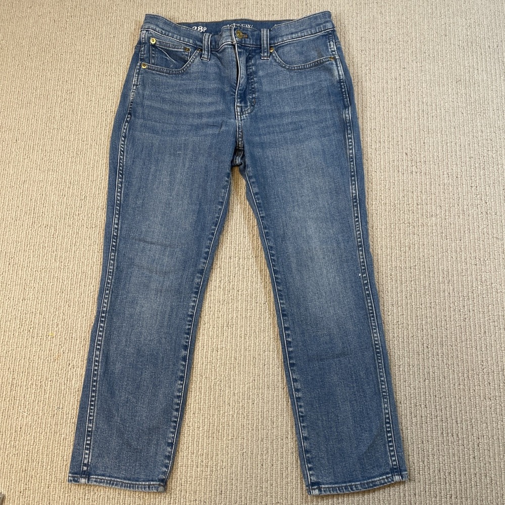 J.Crew  Women's 28 Petite 9 Inch Vintage Slim Straight Blue Stretch